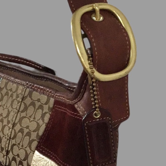 COACH Holiday Patchwork Bleecker Hobo Crossbody/Shoulder Bag, Leather/Suede, Y2K - Picture 12 of 15